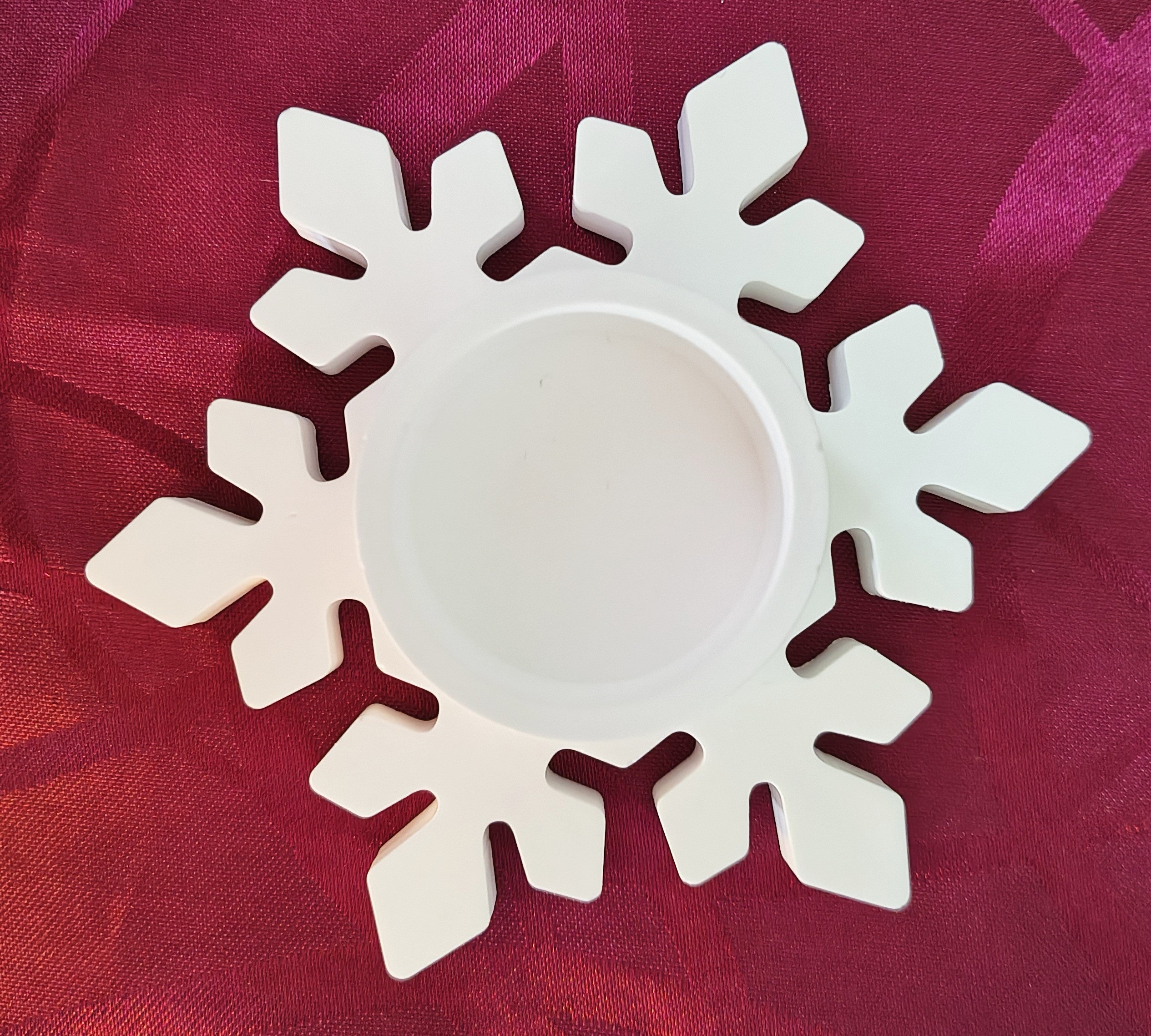 Teelichthalter aus Gießpulver...Schneekristalle (auch in verschiedenen Farben)
