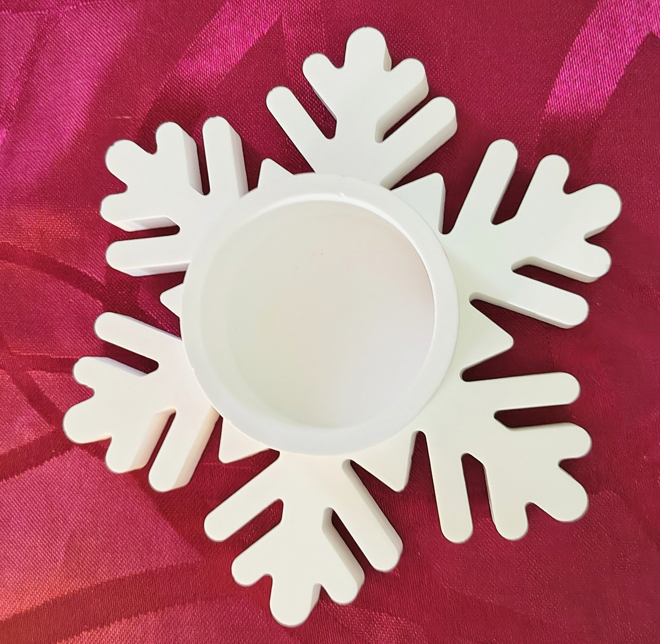 Teelichthalter aus Gießpulver...Schneekristalle (auch in verschiedenen Farben)