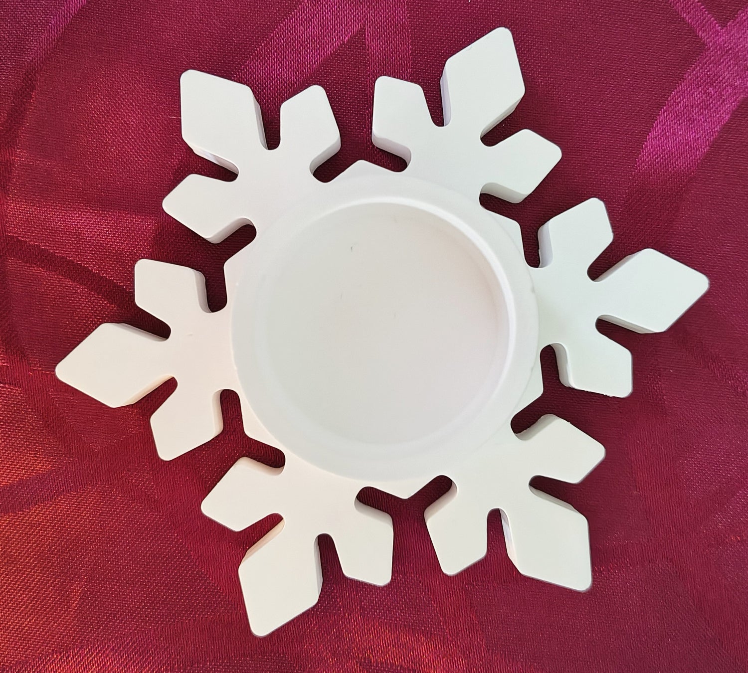Teelichthalter aus Gießpulver...Schneekristalle (auch in verschiedenen Farben)