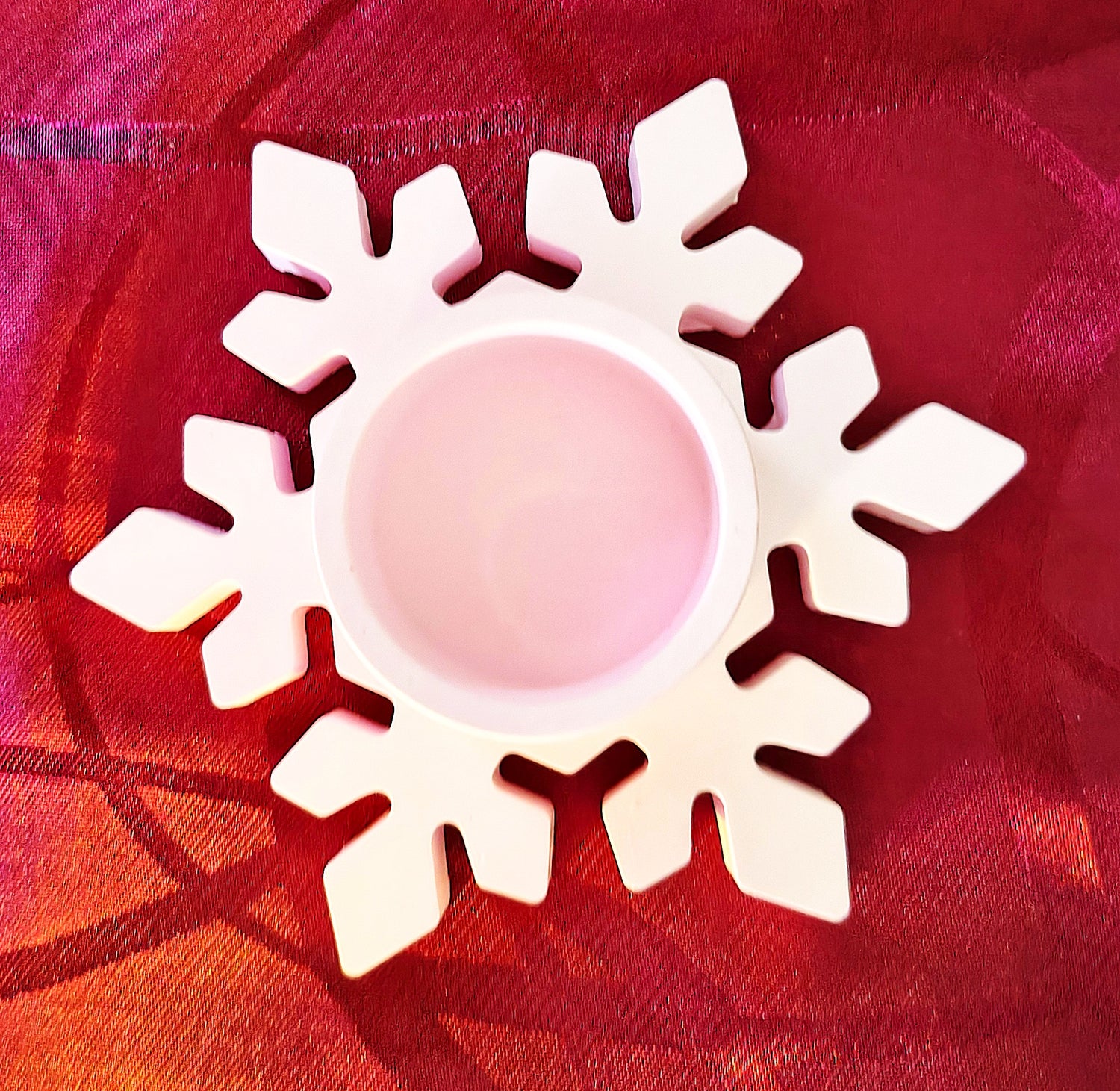 Teelichthalter aus Gießpulver...Schneekristalle (auch in verschiedenen Farben)